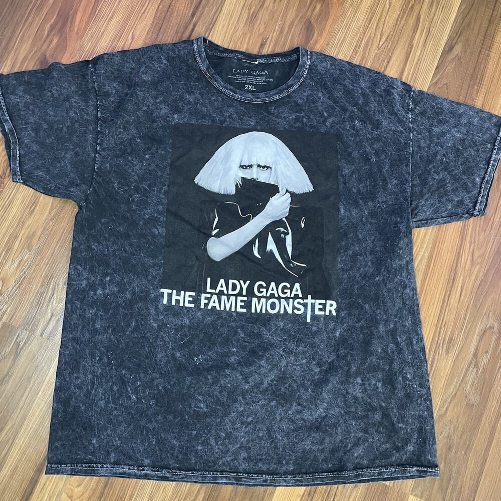 NWOT Adult Unisex 2XL Lady Gaga The Fame Monster Graphic Print T-Shirt | Black